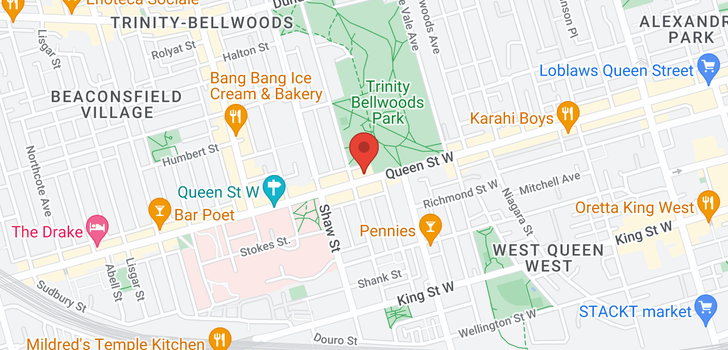 map of 884 QUEEN ST W